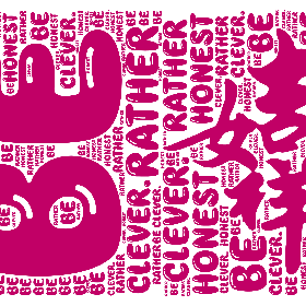 Word2art wallpaper-Be honest rather clever.