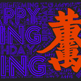 Word2art wallpaper-Ming Happy Birthday