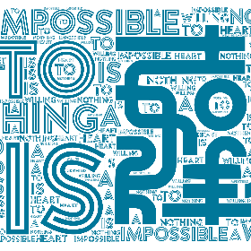 Word2art wallpaper-Nothing is impossible to a willing heart