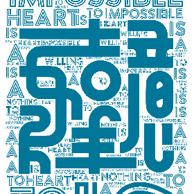 Word2art wallpaper-Nothing is impossible to a willing heart