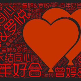 Word2art wallpaper-曾婷&罗悦 百年好合 永结同心