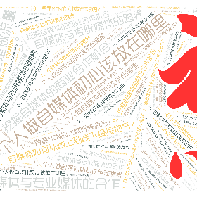 1、个人做自媒体初心该放在哪里 2、如何选择自媒体的方向 3、自媒体做品牌还是做流量 4、我们的作品是给人看还是给机器人看的?5、靠自媒体谋生的梦想什么时候会破灭? 6、自媒体与专业媒体的合作 7、自媒体与传统媒体的跨界 8、自媒体如何从线上到线下接接地气? 9、挖掘自媒体的商业合作机会 10、背靠MCN的大树好乘凉吗?-wordart poster