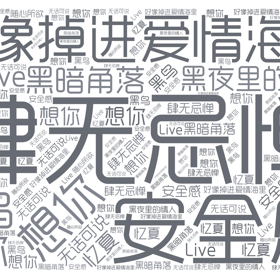 肆无忌惮 想你 好像掉进爱情海里 安全感 无话可说 黑鸟 黑暗角落 随心所欲 黑夜里的情人 想你 忆夏 Live-wordart poster