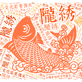 陇绣 中国非物质文化遗产 文化需要传承-wordart poster