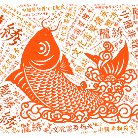 陇绣 中国非物质文化遗产 文化需要传承-wordart poster