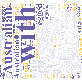 Australian premier sides with egger against egged senator-wordart poster